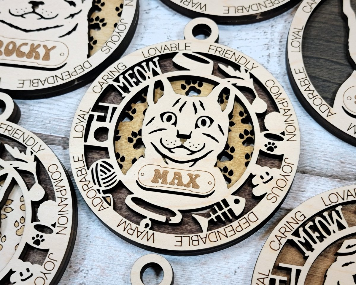 Cat's Meow Ornament / Tag - Zeman Woodcrafts